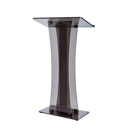 Adiroffice Clear Black Plexiglas Acrylic Floor Standing Desk Slanted Podium Lectern ADI661-02-BLK-MK
